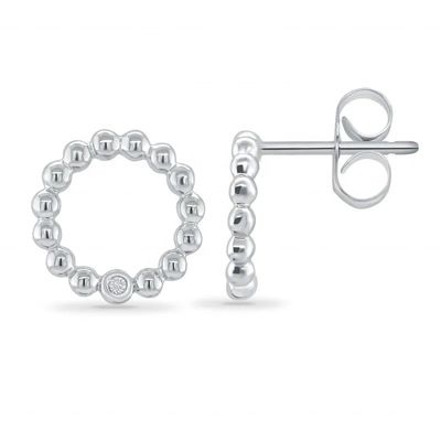 925 Sterling Silver Women's Round Shape Bezel Setting Solitaire Stud Earrings with Custom Size Options