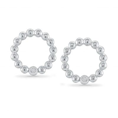 925 Sterling Silver Women's Round Shape Bezel Setting Solitaire Stud Earrings with Custom Size Options