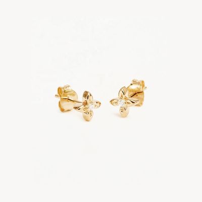 925 Sterling Silver Flower Stud Earrings Small Size for Everyday Wear