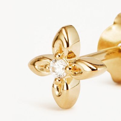 925 Sterling Silver Flower Stud Earrings Small Size for Everyday Wear