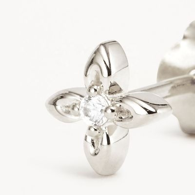 925 Sterling Silver Flower Stud Earrings Small Size for Everyday Wear