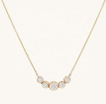 Rhodium 18k Gold Necklace Womens 1.2mm White Gold Cz Pendant