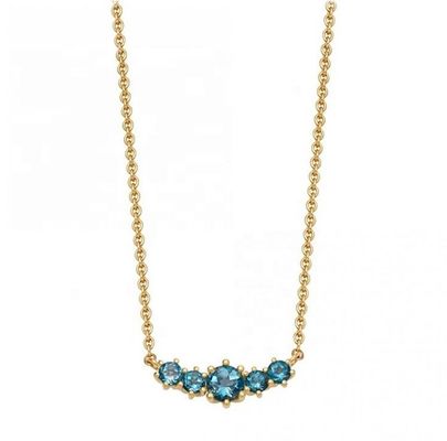 Gold Plated 925 Sterling Silver Ruby Gemstone Necklace With Cable Chain