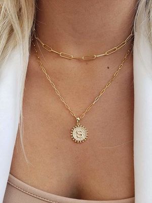 Handmade 925 Sterling Silver Double Pendant Paperclip Stacking Necklace with 30 Days Delivery
