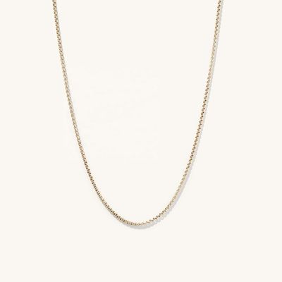 Handmade 18K Gold Plated Round Box Necklace Chain with Fast Shipping and Customizable Logo