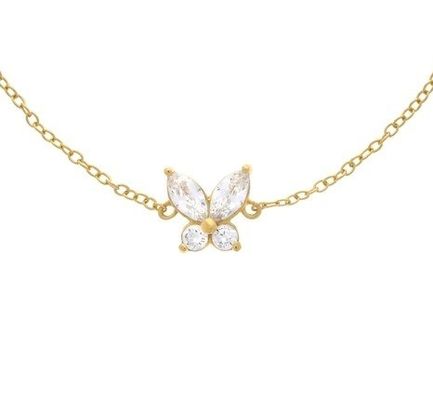 14K Gold Plated Butterfly Charm Bracelet in 925 Sterling Silver with 50 pcs MOQ