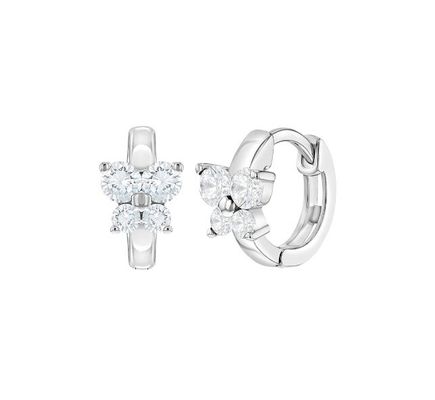Sapphire Cubic Zircon Butterfly Huggies Earrings For Gift Occasion