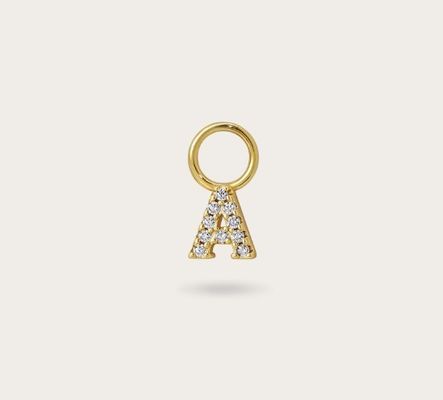 Logo 925 and customized Mini 18K Gold Initial Charm 925 Sterling Silver Personal Pendant