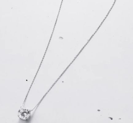 Elegant 18K Gold Plated Round Cut 925 Sterling Silver Necklace for Fashion Jewelry