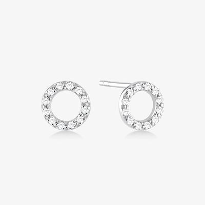 18K Gold Plated 925 Sterling Silver Classic Stud Earrings for Girls Fashion Accessory