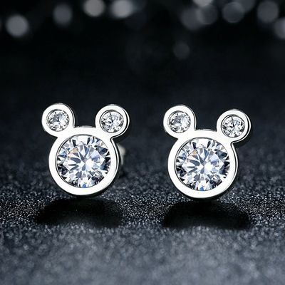 Third Party Appraisal Certified Children Jewelry 925 Sterling Silver Mouse Earrings