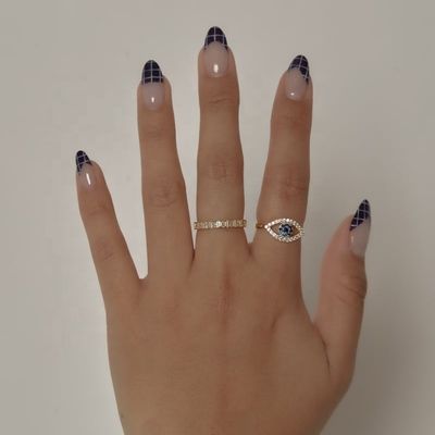 Customized Size 925 Sterling Silver Cutout Pave Inlaid Eye Ring with 18K Gold Plating