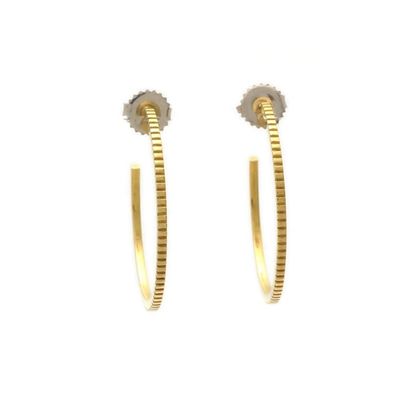 Contemporary 925 Sterling Silver 18K Gold Hoop Earrings With Customer's Logo 30*30mm