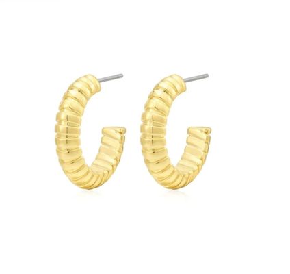 Textured Snake Chain Hoop Earring in 925 Sterling Silver for Girls' Accessory Box