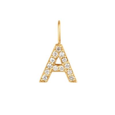 Nickel Free 925 Sterling Silver Letter A Diamond Charm Necklace Popular Initial Charm