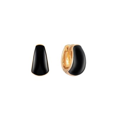 Fine Jewelry Bold Dome Enamel Huggie 925 Silver Earrings