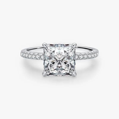 Elegant Handmade White Ice Cut Square 925 Sterling Silver Wedding Rings