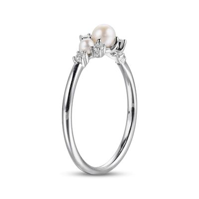 White CZ Stackable 925 Sterling Silver Rings Size 3-10 Pearl Engagement Rings