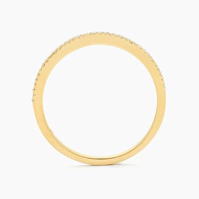 Hot Item 18K Gold Plated Half Eternity Stackable 925 Sterling Silver Women's Band Ring