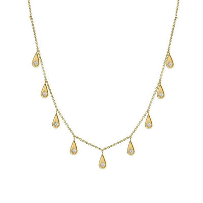 Handmade White Cubic Zircon Teardrop Necklaces for Women Jewelry