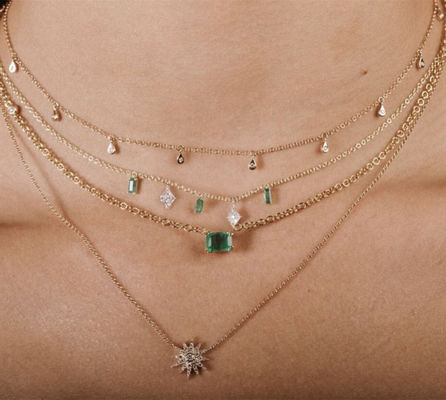 Handmade White Cubic Zircon Teardrop Necklaces for Women Jewelry