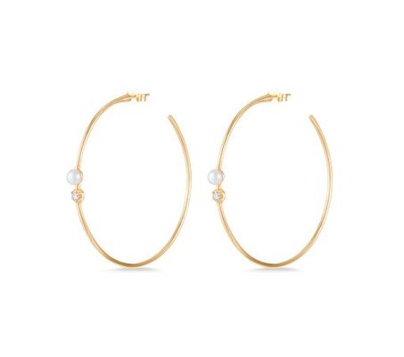 925 Sterling Silver Hoop Earrings 4mm-4.5mm Freshwater Pearl Earrings
