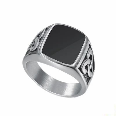 Black Enamel Mens Stainless Wedding Bands Size 5 - 10 Stainless Steel Wedding Band