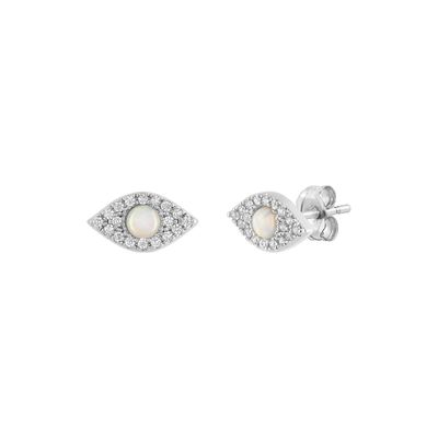 925 Silver Stud Earrings OEM ODM Opal Stud Earrings Gold Plated