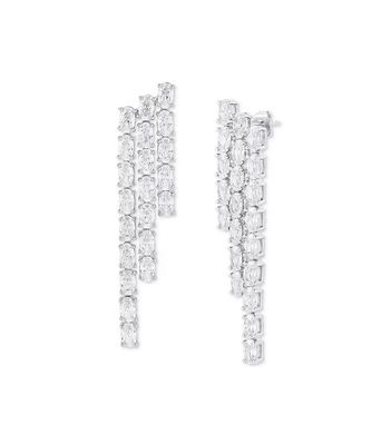 Oval Tennis White Cubic Zircon Earrings for Women Luxury Jewelry
