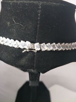 Rhodium Plated Bling Bling Pendants 16in White Tennis Necklace