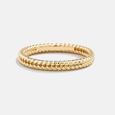 Fine Jewelry 18K Gold Plated 925 Sterling Silver Wheat Ring for Women