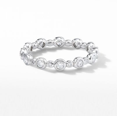 Classics Zircon Eternity Band Gold Plated Jewelry US Size 10 Clear CZ Ring
