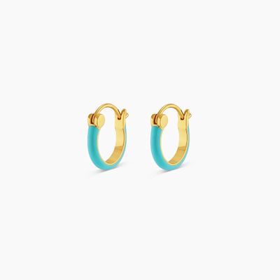 Colored 925 Sterling Silver Hoop Earrings 18K Gold Stacking Hoop Earrings
