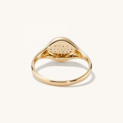 OEM ODM Mens 14K Gold Signet Ring Women'S Zircon Gold Ring Customized