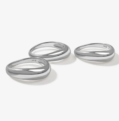 US5-US10 925 Sterling Silver Stackable Rings 18K Gold Plated