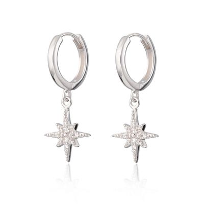 Luxury Starburst Gold Plated Hoop Earrings 925 Gold Plated Small Hoop Earrings