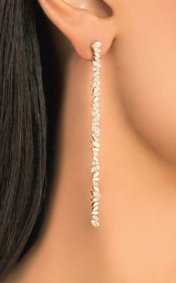 Jewelry Custom Other Earrings Type Long Silver Plating Earrings with Marquis CZ Stone