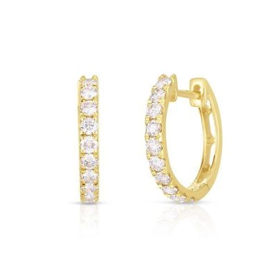 Jewelry Type EARRINGS 18K Gold Plated CZ Sleeper Hoop For Women's 925 Sterling Silver