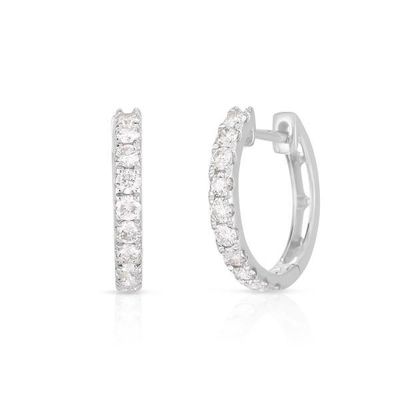 Jewelry Type EARRINGS 18K Gold Plated CZ Sleeper Hoop For Women's 925 Sterling Silver