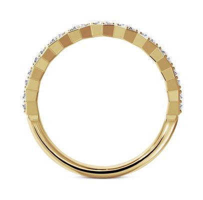 US5-US11 Honeycomb Wedding Band Gold Plated 925 Sterling Silver Ring