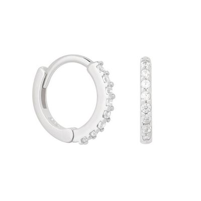ODM 925 Sterling Silver Hoop Earrings Medium With Small 18K Gold Vermeil Plating