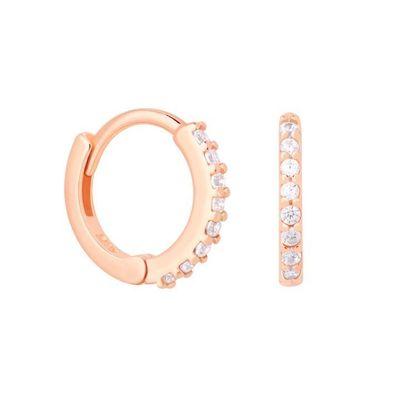 ODM 925 Sterling Silver Hoop Earrings Medium With Small 18K Gold Vermeil Plating
