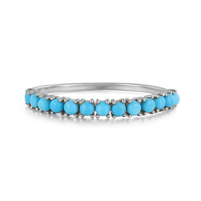 Custom Jewelry Half Turquoise Gold Plated Durable Delicate 925 Silver Rings Fashion