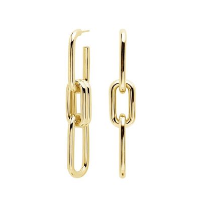 Gold Plated Silver Customized Logo Long Chain Drop Earrings For Women'S Shopping