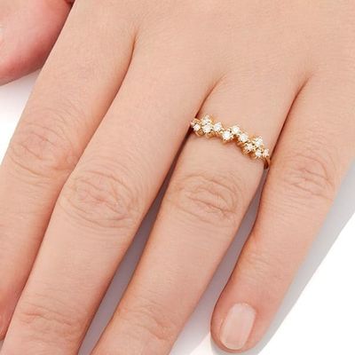 925 Sterling Silver Jewelry Prong Setting Mini Clear CZ Band Rings for Women Sterling