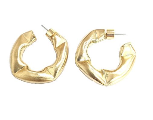 Customize Thick Brass Hoop Earrings Polished Small Brass Hoop Earrings