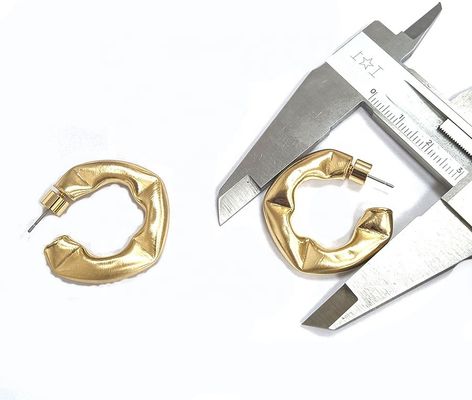 Customize Thick Brass Hoop Earrings Polished Small Brass Hoop Earrings