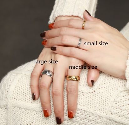 Antique 18K Gold Couple Tail Women's 925 Sterling Silver Wedding Band Middle Ring