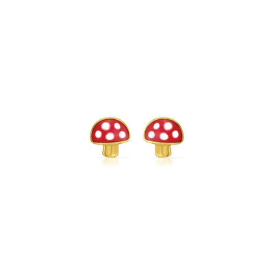 Chubby Mushroom Earrings 925 Childrens Sterling Silver Earrings