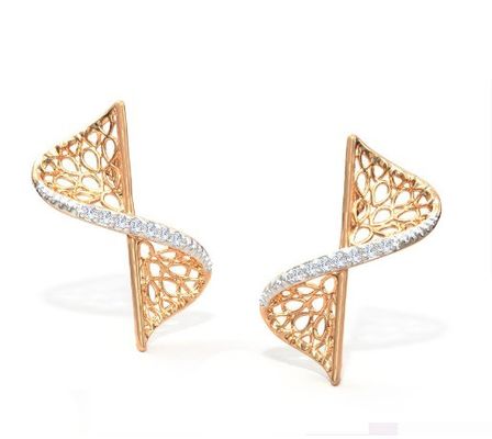 2024 Earring Set with Pave Setting Technology and Cubic Zirconia Swerve Twist Studs